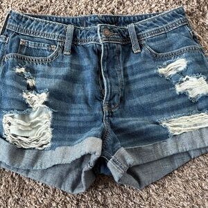 Hollister Blue Distressed Jean Shorts